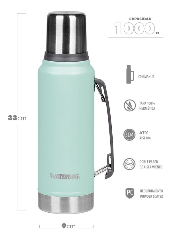 Set Termo Waterdog Acero Inoxidable Ombú 1 Litro + Mate 240ml - Imagen 45