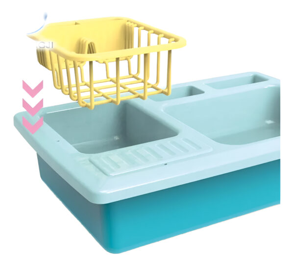 Juguete Pileta Cocina Lavador Canilla Con Accesorios - Imagen 3