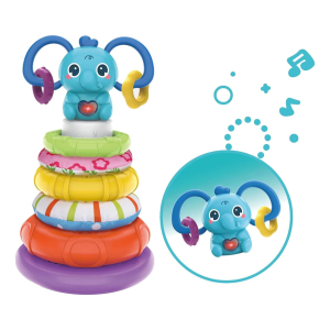 Juguete Torre De Elefante Apilable Con Música Bebé Didáctico