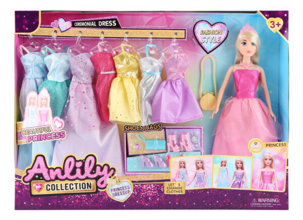 Muñeca Anlily Vestidor Fashion Con Vestidos Y Zapatos