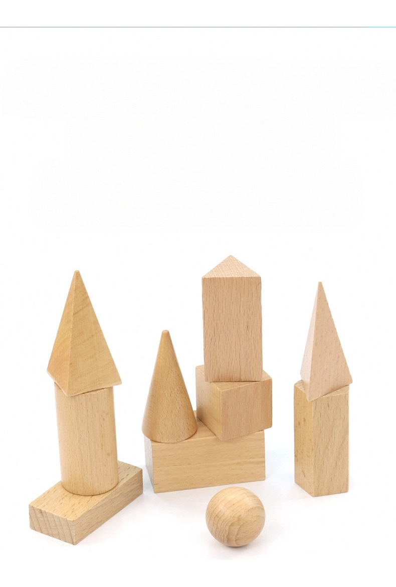 Formas Geométricas 3d De Madera Material Set Educativo - Imagen 2