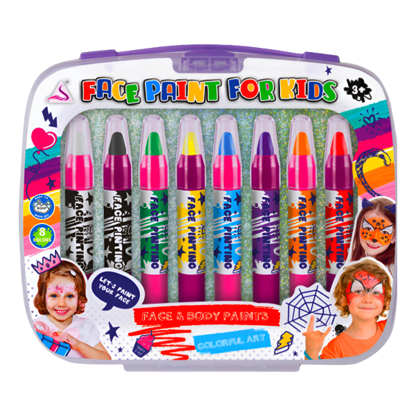 Combo De Set De Crayolas Pintura Para Cara Y Set De Cuentas - Imagen 2