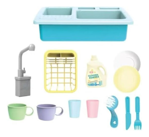 Juguete Pileta Cocina Lavador Canilla Con Accesorios - Imagen 4