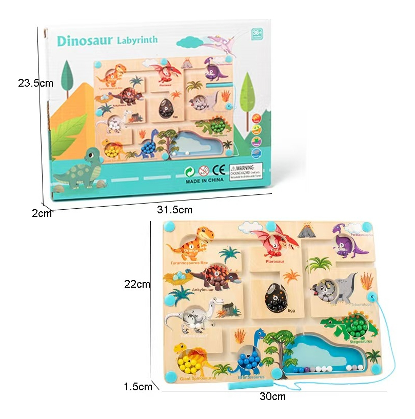 Juguete De Madera Laberinto Dinosaurios Educativo Didáctico - Imagen 4