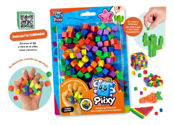 Juguete Kreker Cubitos De Goma Piixy Cubos Pegajosos Color - Imagen 2