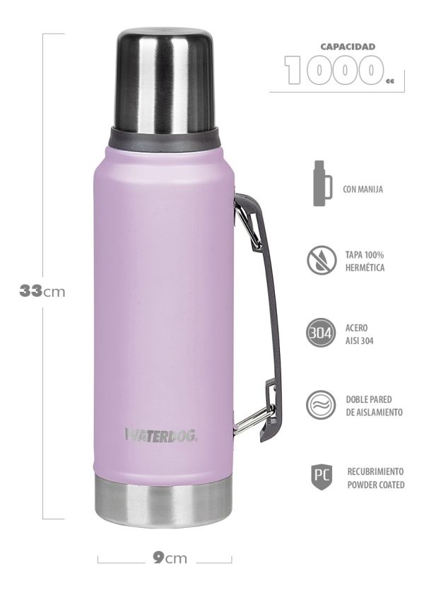 Set Termo Waterdog Acero Inoxidable Ombú 1 Litro + Mate 240ml - Imagen 52