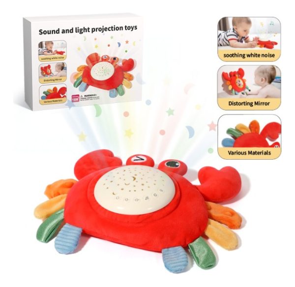 Juguete Cangrejo Plush Con Proyector Y Sonidos Para Bebé