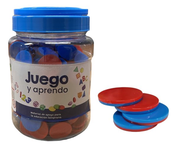 Juego Y Aprendo Contadores Discos Azul Y Rojo Matemáticas