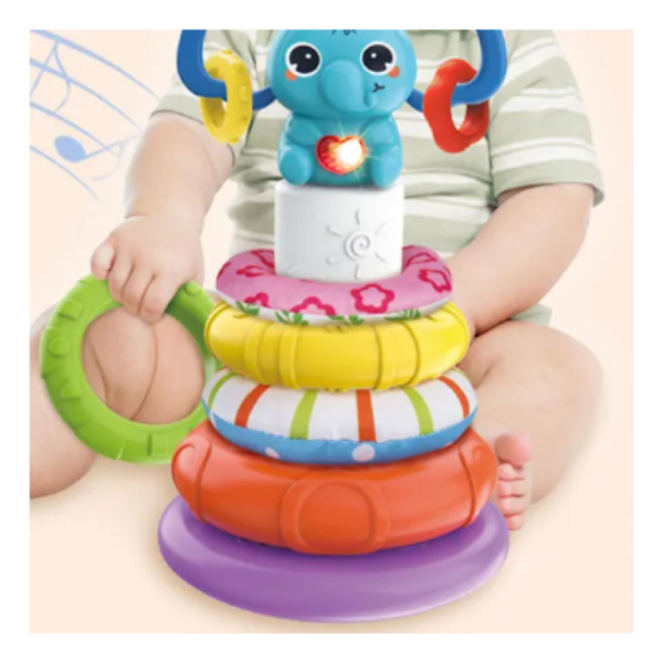 Juguete Torre De Elefante Apilable Con Música Bebé Didáctico - Imagen 3