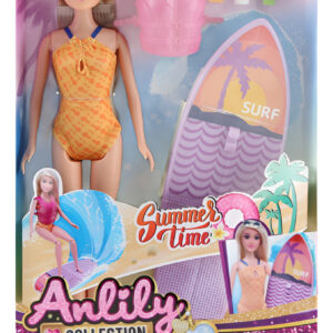 Juguete Muñeca Anlily Con Tabla De Surf Y Accesorios