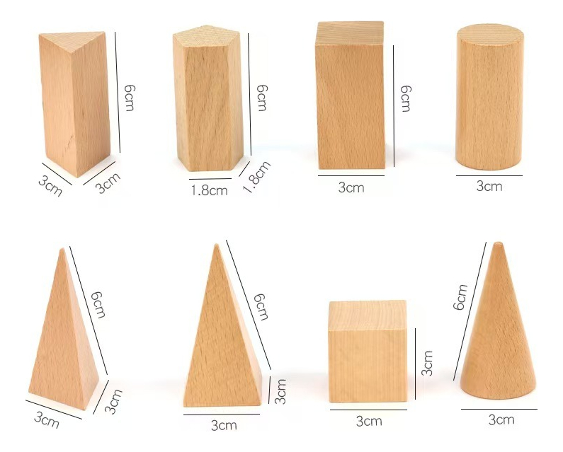 Formas Geométricas 3d De Madera Material Set Educativo - Imagen 3