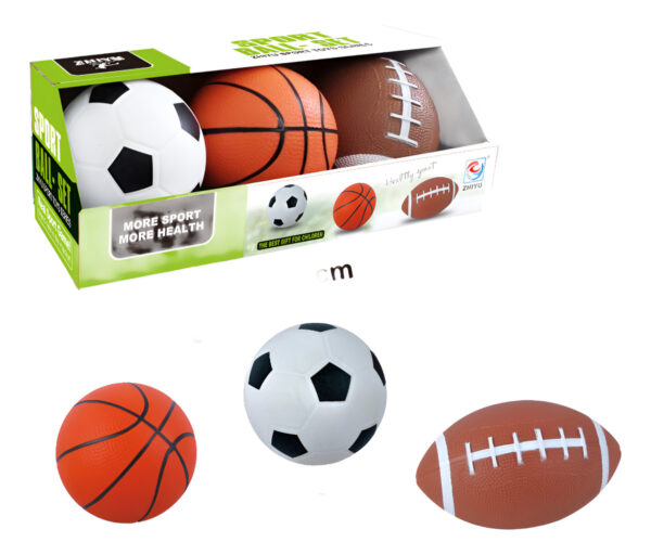 Set De Pelotas Soft Juguete Fútbol, Basket Y Americano - Imagen 2