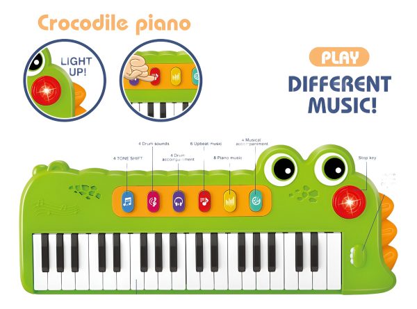 Piano Electrónico De Juguete Cocodrilo 37 Teclas - Toystore - Imagen 2