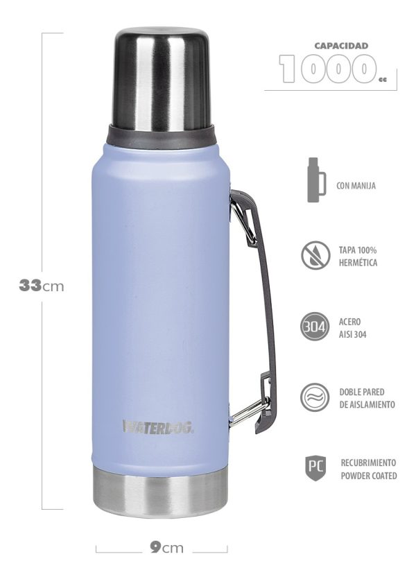Set Termo Waterdog Acero Inoxidable Ombú 1 Litro + Mate 240ml - Imagen 10