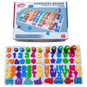 Juguete Didáctico Encastre Y Conteo 4 En 1 Números Y Letras